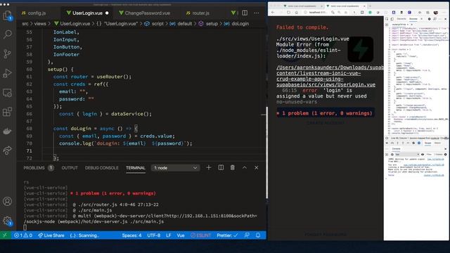 Ionic VueJS - Part 3 - CRUD Example App using Supabase.io - Login Logout, Create Account API смотреть онлайн