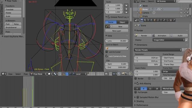 Анимация персонажа в Блендере смотреть онлайн