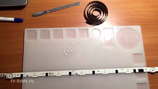 Ремонт подсветки телевизора Samsung UE50F6130AK. Темная полоса на экране. смотреть онлайн