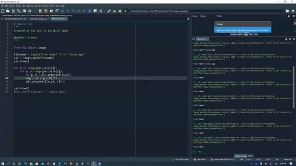 Python images: color negatives, converting color to sepia