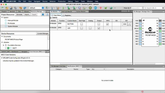 Part 5. Using a button with the MPLAB Code Configurator - Embedded C Programming with PIC18F14K50 смотреть онлайн
