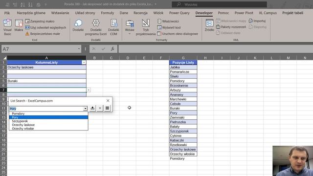 Excel - Jak wyciągnąć kod VBA z add-in do Excela - Lista z opcją wyszukiwania - porada #380 смотреть онлайн