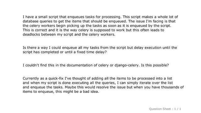 Django : How can I defer the execution of Celery tasks? смотреть онлайн