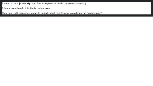 Wordpress: How to edit ＜head＞ codes of an individual page/post? смотреть онлайн