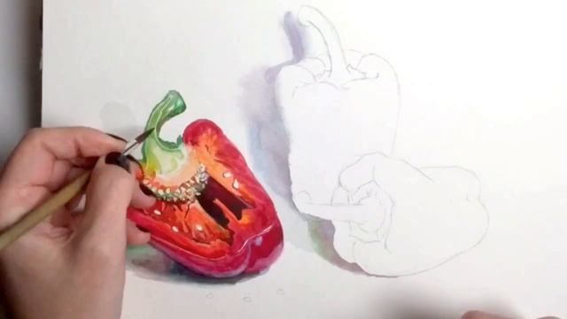 Перцы акварелью смотреть онлайн