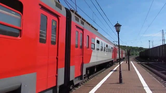 ЭМ2-032 отправляется со станции Ясная Поляна МСК жд смотреть онлайн