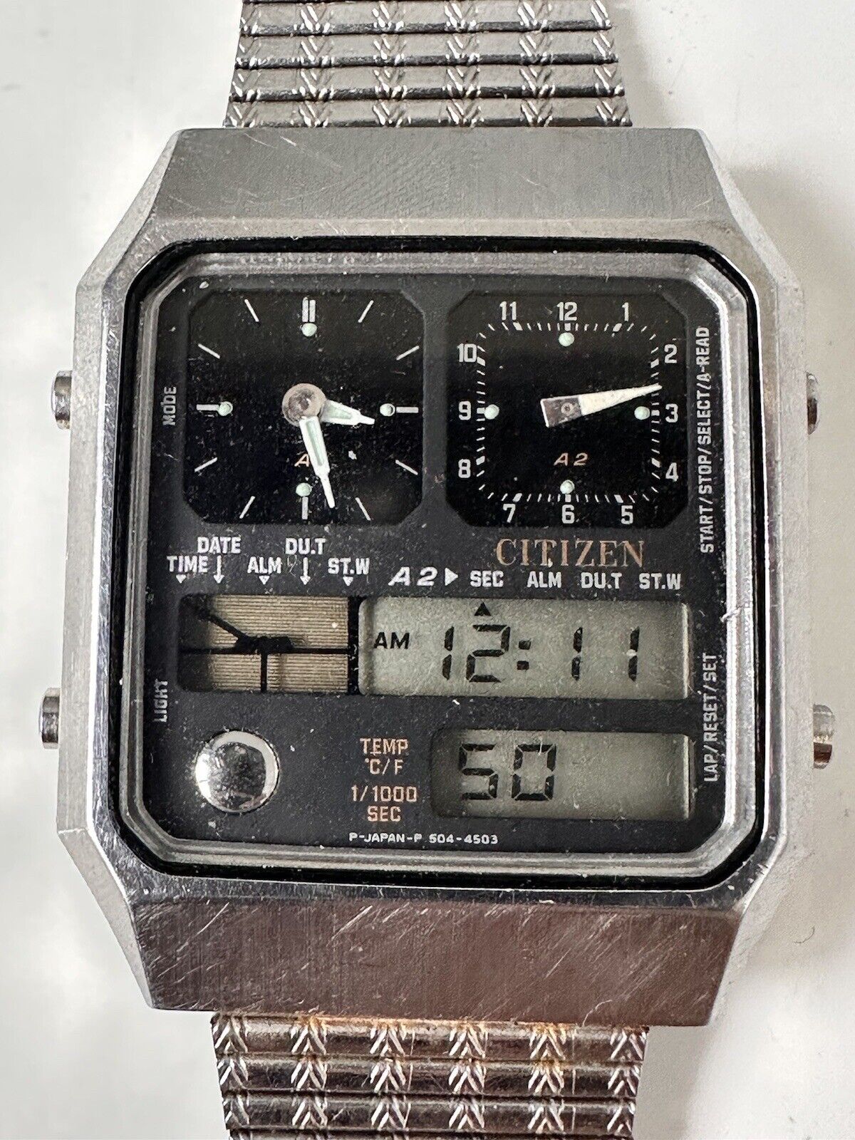 Винтажные мужские часы CITIZEN ANA-DIGI TEMP 8980-084241 TA 30-5031 Коллекционные-Япония-1982-год