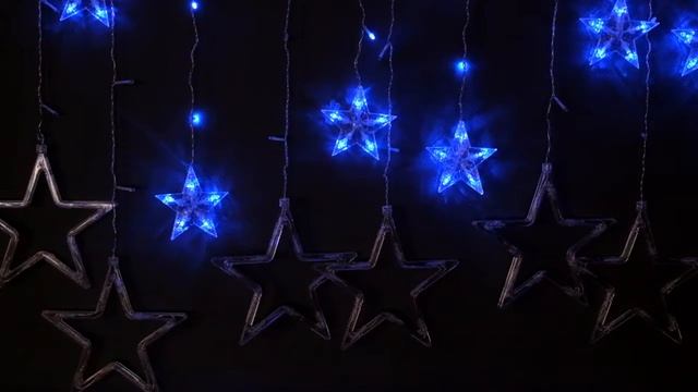 Гирлянда бахрома "Звёзды" синяя смотреть онлайн