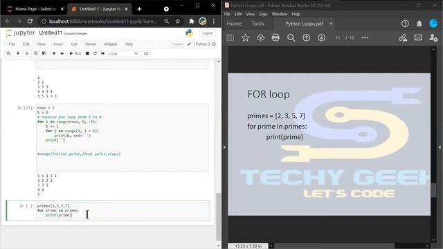 Loops in Python | #SSR4coding Day 2 | Om Sarraf & Sashank Vasireddy | TECHY GEEKS | смотреть онлайн