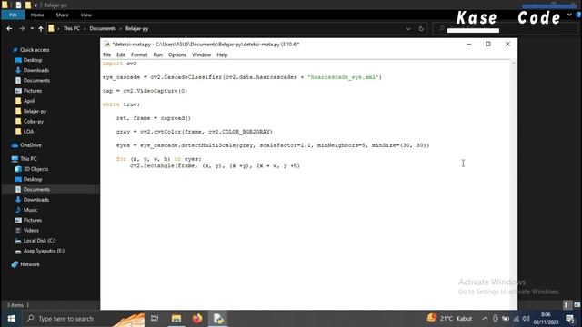 Tutorial Deteksi Mata Menggunakan IDLE Python смотреть онлайн