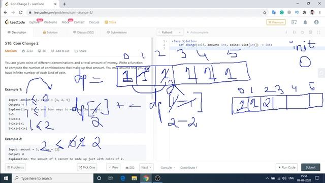 Coin Change 2 Leetcode Solution | Python смотреть онлайн