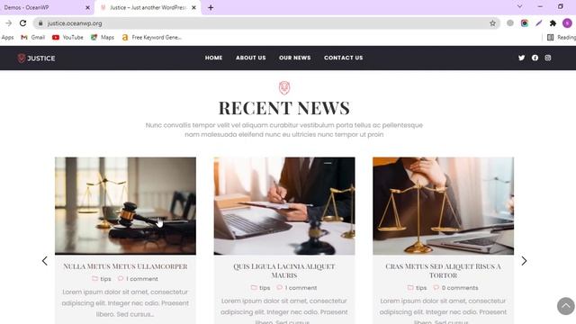 Live Preview of Justice Website and landing page design with ocean wp смотреть онлайн
