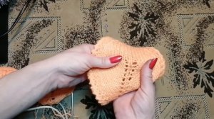 Подставка под горячее Листочек /Вязание спицами.