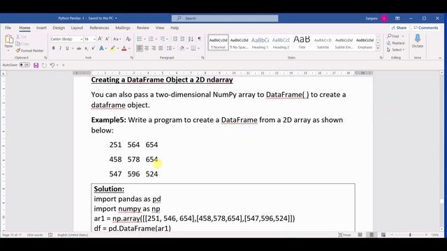 Creating and Displaying DataFrame смотреть онлайн