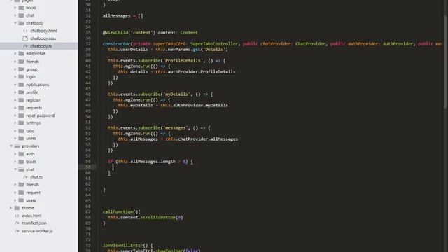 Ionic 3 chat app integrated with firebase- lesson 30) Chat Body Scroll Bar смотреть онлайн