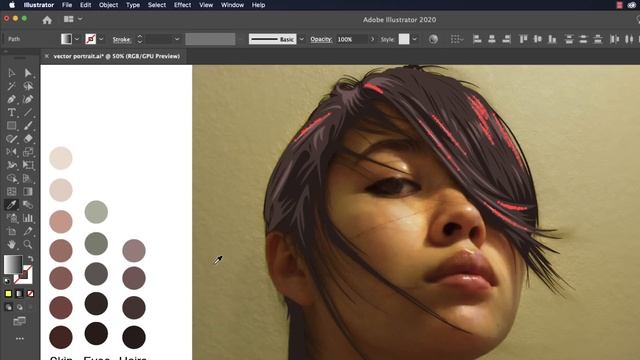 Step by Step Vector Portrait in Adobe Illustrator 2022 | Vector Art | Vector Illustration смотреть онлайн