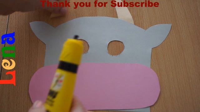 Kuh Maske Basteln Mit Lena ? How To Make A Cow Mask ? как сделать маску коровы из бумаги