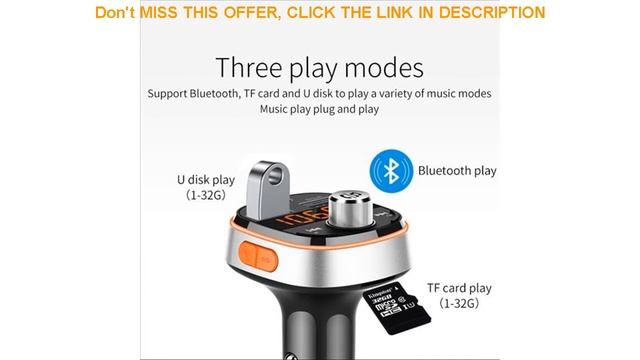 Review Cden FM transmitter car MP3 player Bluetooth U disk lossless music subwoofer receiver usb-c смотреть онлайн