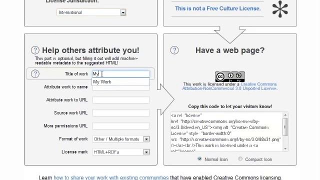 Creative Commons License Chooser Demo смотреть онлайн