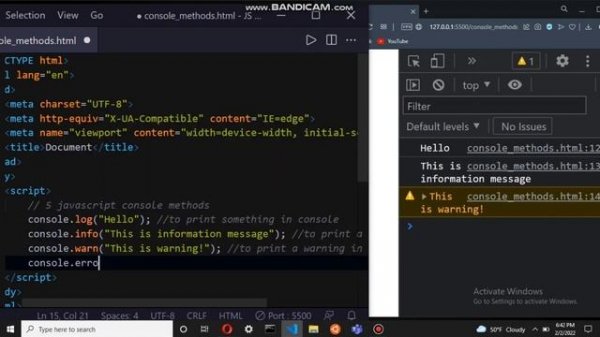 5 JavaScript Console Methods | JavaScript Programming | JS