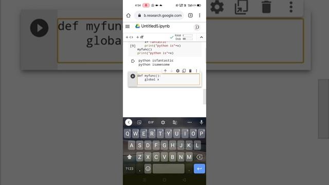 Global and local variable in python using Google colab смотреть онлайн
