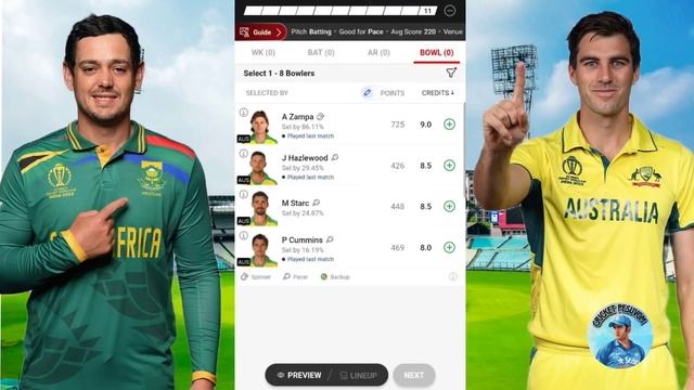 AUS vs SA Semi Final Match Dream11 Prediction Tamil #dream11 смотреть онлайн