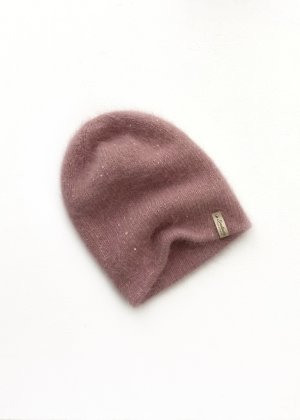 Двойная пушистая шапка бини с пайедками #fluffy_hat_smetana