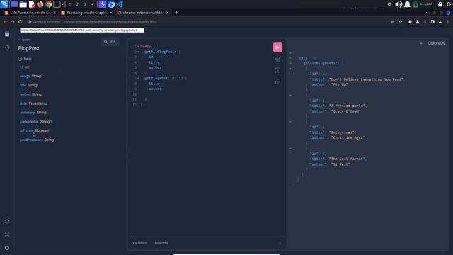 Accessing private GraphQL posts - PortSwigger Academy tutorial смотреть онлайн