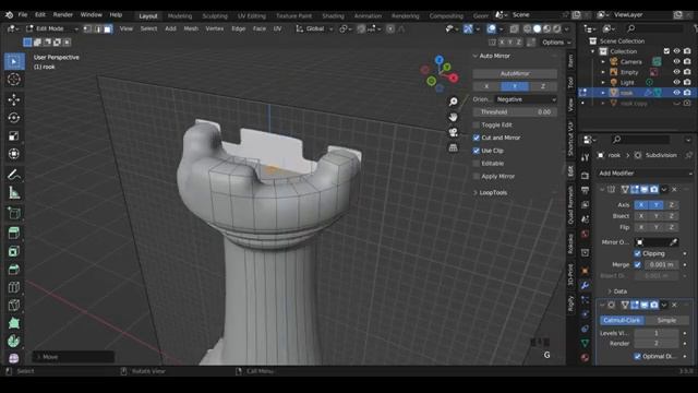 Get Good at Blender - Rook Chess Piece - Intermediate Level смотреть онлайн