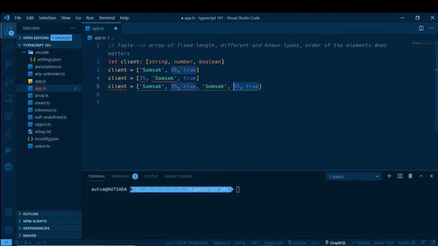 TypeScript เบื้องต้น - 10. Tuple смотреть онлайн