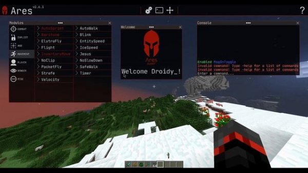 Minecraft Ares Hacked Client!