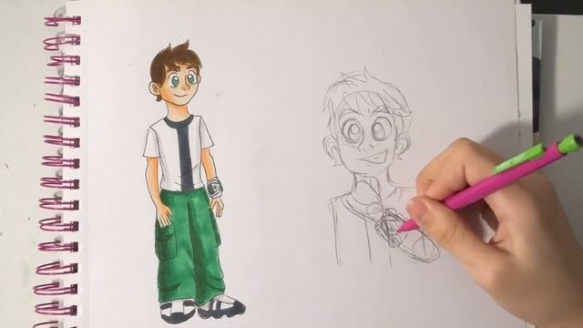 How to COLOR your SKETCHES DIGITALLY USING PHOTOSHOP! | Drawing BEN 10! смотреть онлайн