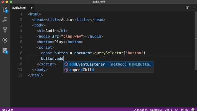 Tocando um Áudio com JS puro :) смотреть онлайн