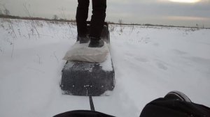 Выезд на снегокате 15лс / Снегоход своими руками