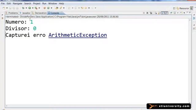 Universidade XTI - Curso Online Java - Aula 053 - Exception, try, catch e finally смотреть онлайн