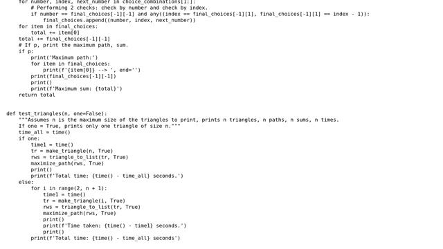 Triangle of numbers maximum path - Greedy algorithm Python смотреть онлайн