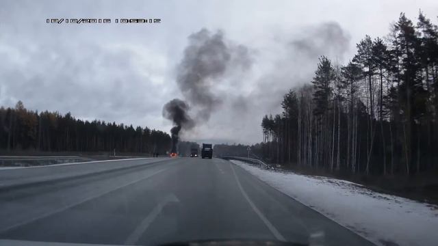 На ЕКАДе сгорела ГАЗель