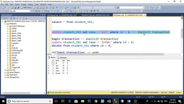 Transactions In SQL | ACID Properties In SQL - SQL Transactions - SQL Server - SQL (Hindi/Urdu) смотреть онлайн
