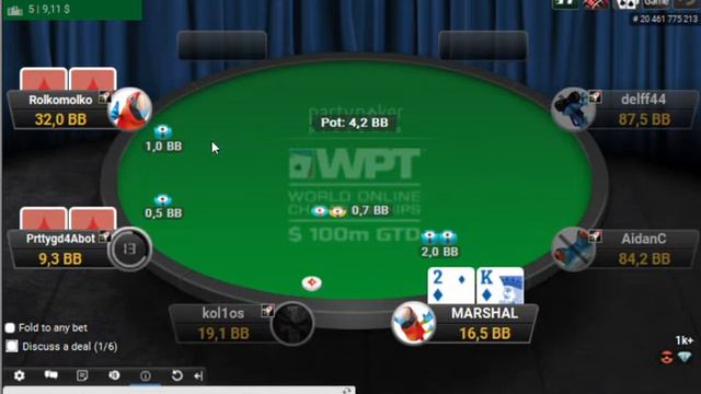 Финальный стол 0,55 $ Deepstack $0 55 $100 Gtd смотреть онлайн