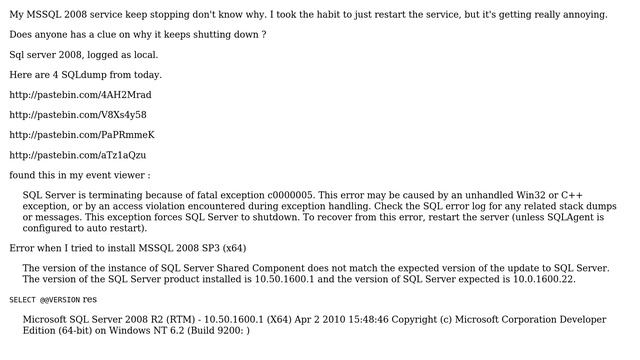 Databases: SQL Server 2008 Agent keep stopping for unknown reason смотреть онлайн