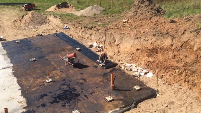 Устройство гидроизоляции, монтаж утеплителя (2 часть)