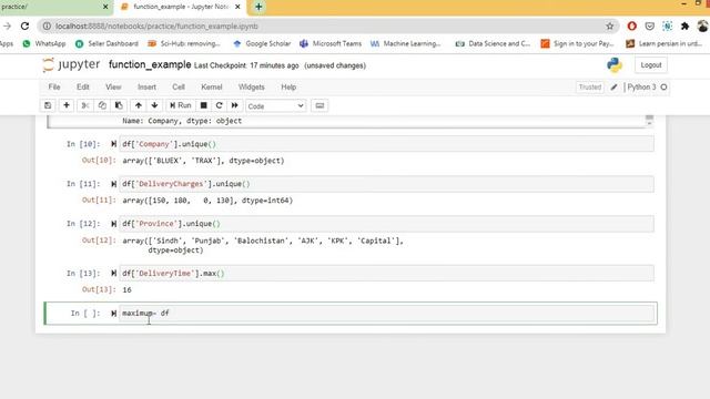 python functions isnull, unique, max, min, loc, mean, sum смотреть онлайн