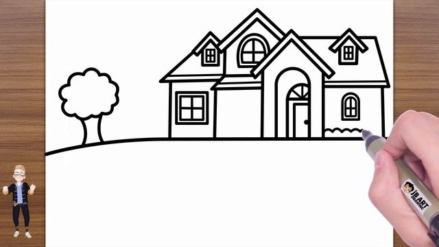 Big House with Swimming Pool Drawing Lesson: How to Draw House | jB Art Drawing | Easy Drawings смотреть онлайн