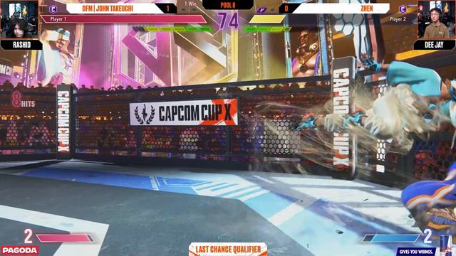John Takeuchi (Rashid) vs. Zhen (Dee Jay) - Pools - Capcom Cup X Last Chance Qualifier смотреть онлайн