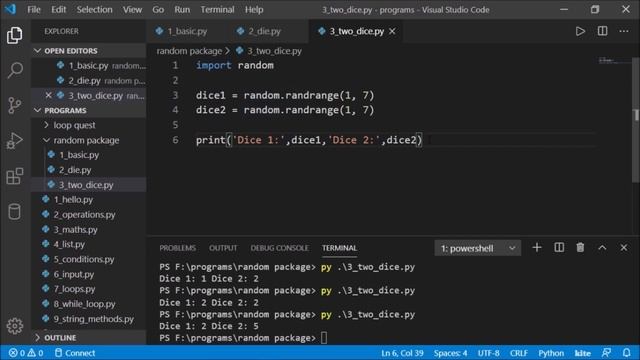 3. Two Dice Game Simulation in Python - Python Tutorial смотреть онлайн