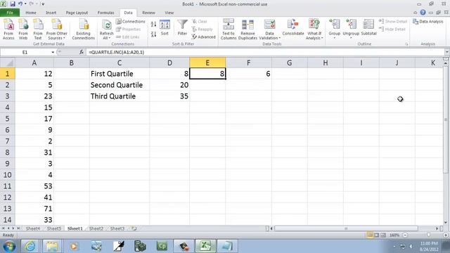 Excel 2010: Percentiles and Quartiles Using Formulas смотреть онлайн