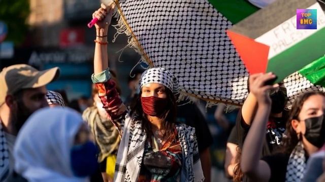 bella hadid palestine model in protest |bella hadid participate in protest for palestine смотреть онлайн