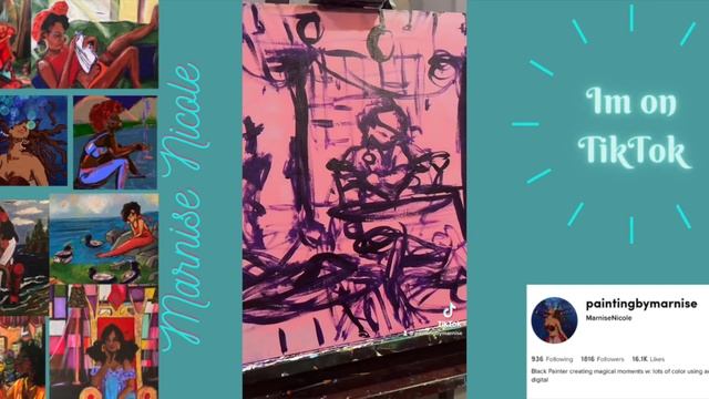 The messy sketch stage of a large scale acrylic painting | Artist Diaries #69 | Marnise Nicole Art смотреть онлайн