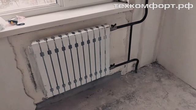 Установка чугунных радиаторов Konner с помощью стальных труб, газосварки и трубогиба. смотреть онлайн
