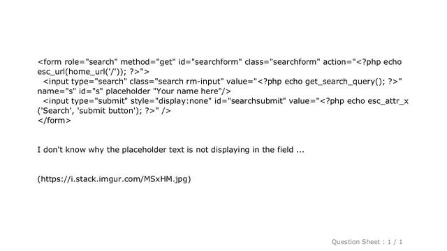 HTML : Input Field Placeholder not working.? смотреть онлайн